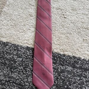 Dior Pink Silk Tie with Classic Stripes
